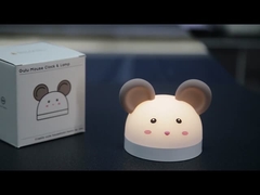 Mini Silicona Gulu Mouse Led Niños Dormitorio de dibujos animados Luz nocturna Smart Mesa Reloj de alarma